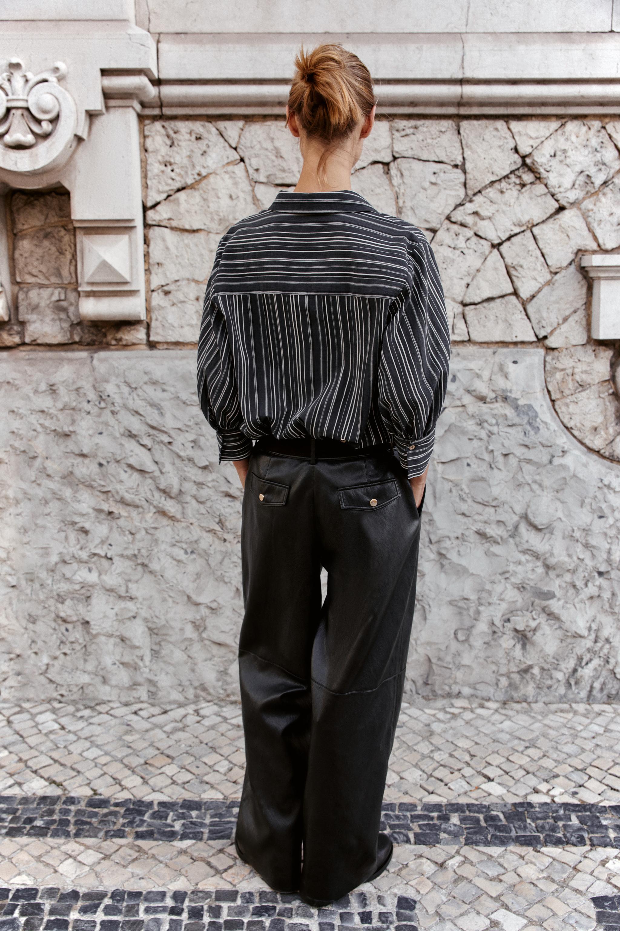 FAUX LEATHER STRAIGHT PANTS