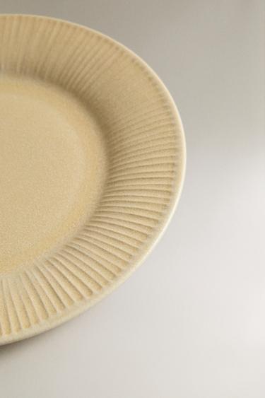 ASSIETTE À DESSERT GRÈS RAYÉE - Beige foncé de Zara - Image 2