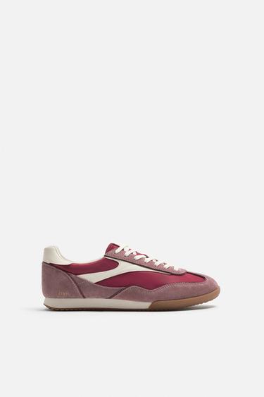 TÊNIS ESTILO RETRÔ - Vermelho-bordô da Zara
