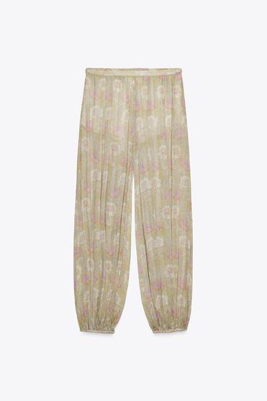 Zara ZW COLLECTION PRINTED BALLOON PANTS - 024