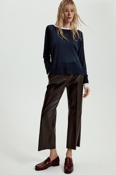 Zara BASIC KNIT JUMPER - Dark navy