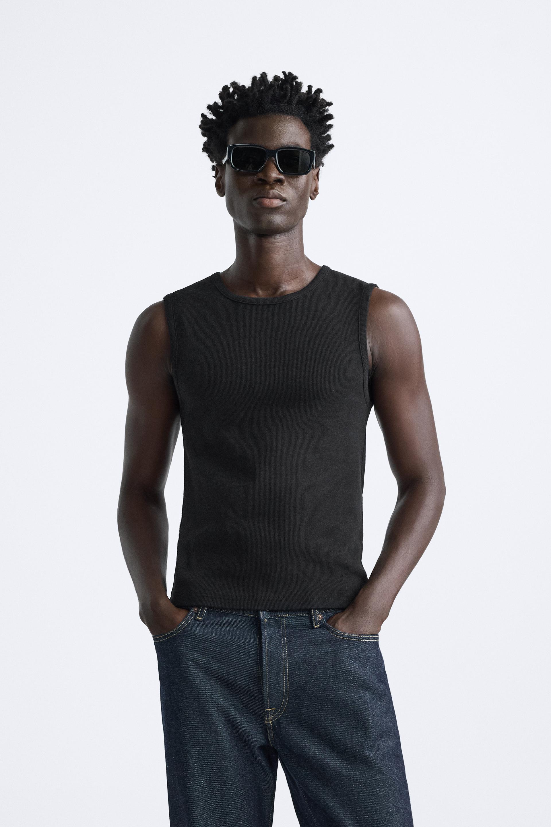 HEAVY WEIGHT TANK TOP - Black | ZARA India