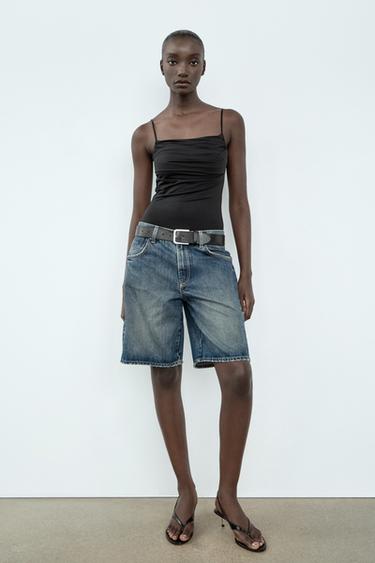POLYAMIDE DRAPED BODYSUIT - Black by Zara - Image 0