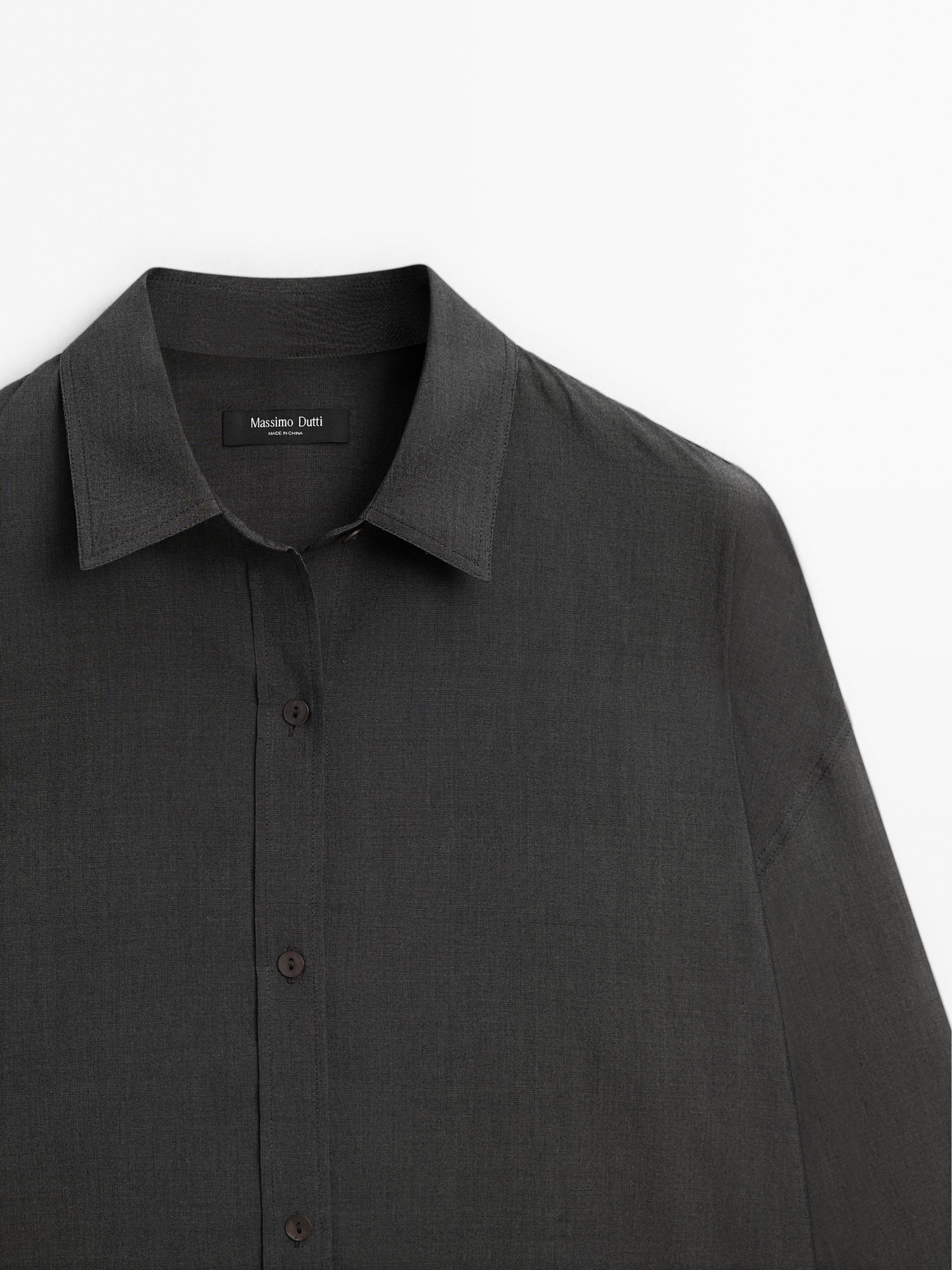 Oversize cotton blend shirt