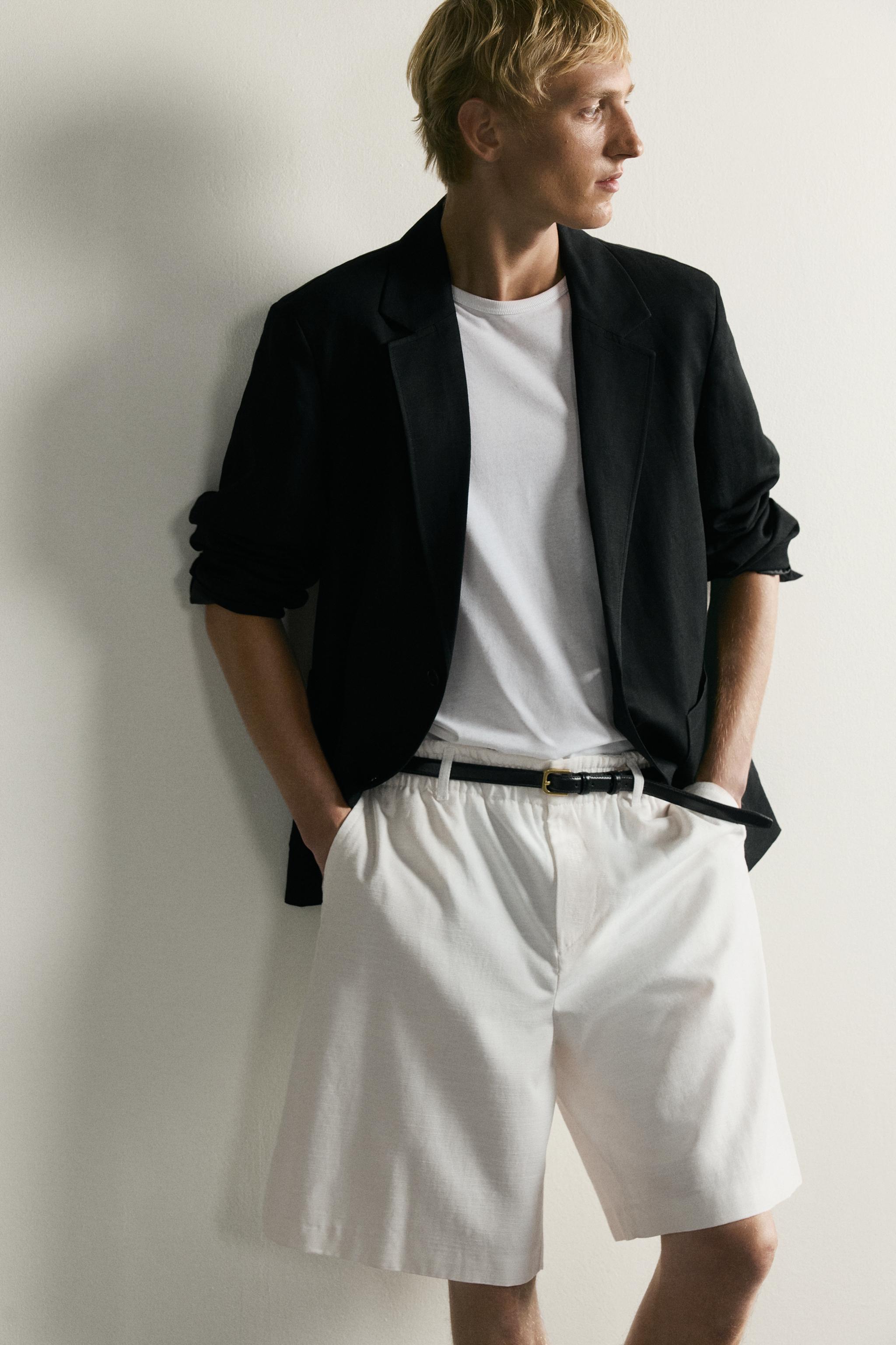 Мужские шорты Zara COTTON-LYOCELL WIDE FIT SHORTS — фото 6