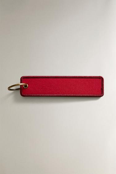 Zara PLAIN CANVAS KEYRING - Red - Image 0