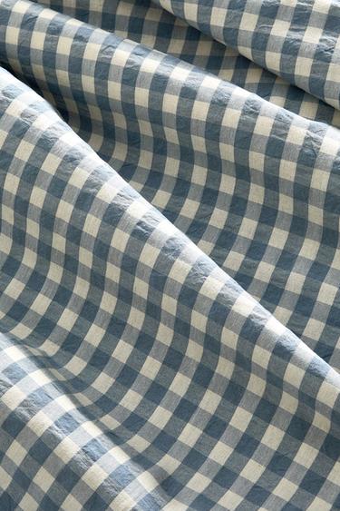 GINGHAM COTTON DUVET COVER - Blue by Zara - Image 4