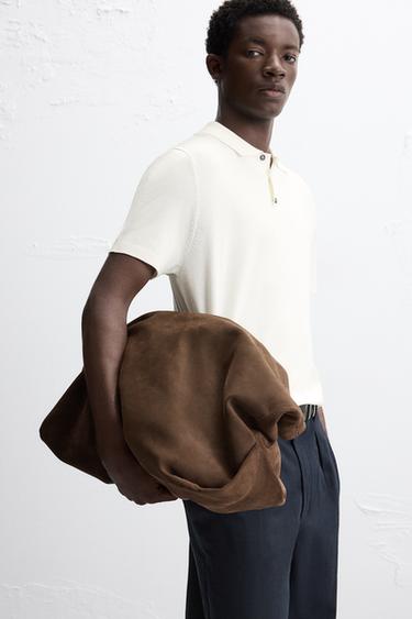 POLO EN MAILLE MÉLANGE VISCOSE - Blanc cassé de Zara - Image 4
