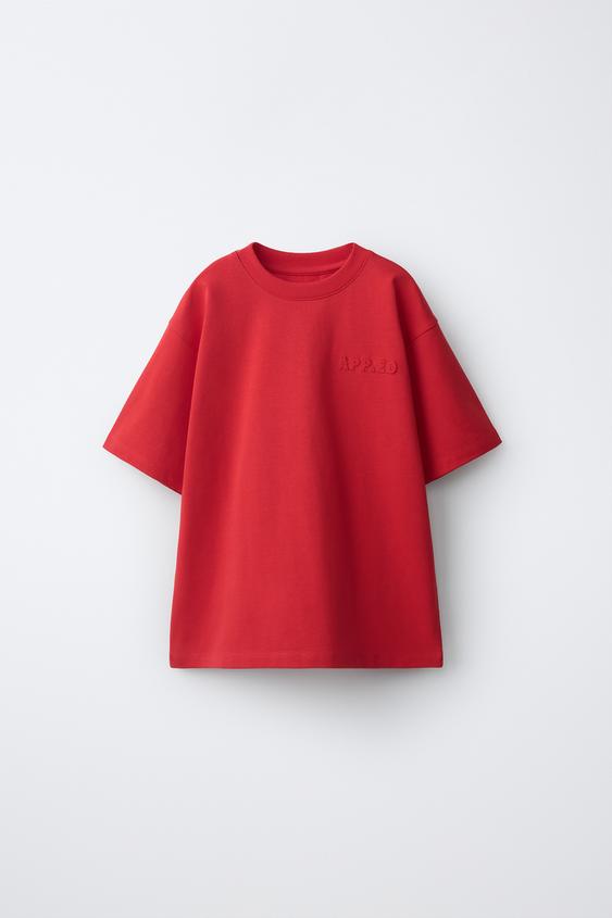 CAMISETA HEAVY WEIGHT COM PATCH - Vermelho da Zara - Imagem 0