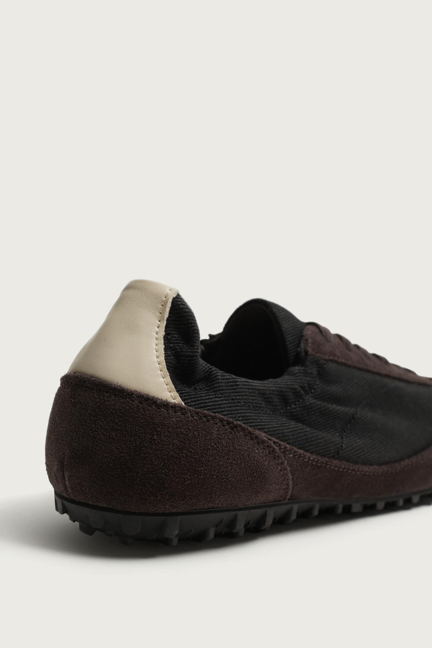 Мужские кроссовки Zara Leather Retro, цвет: Коричневый, вариант 1 — фото 6