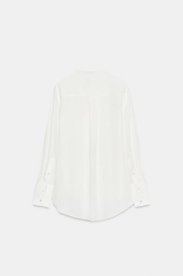 CHEMISE FLUIDE AVEC BAVETTE ZW COLLECTION - Écru de Zara - Image 6