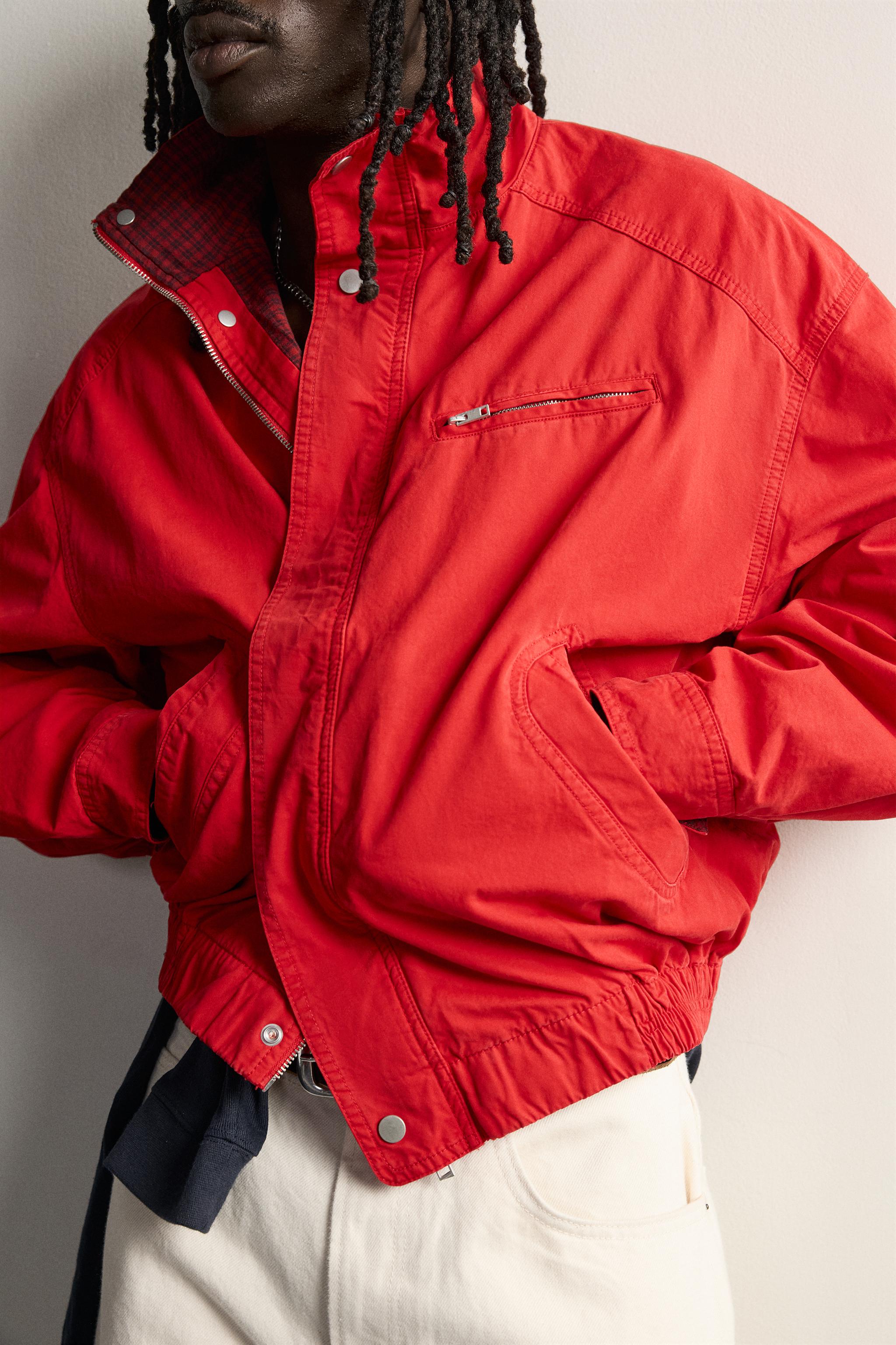 Zara KONTRAST RELAXED FIT CEKET görsel 5