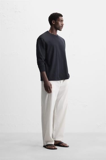 LONG SLEEVE T-SHIRT - Dark navy by Zara - Image 3