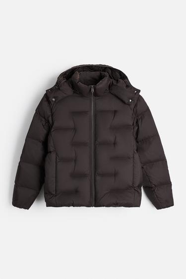 DOUDOUNE 100 % PLUMES À CAPUCHE DÉPERLANTE - Chocolat de Zara - Image 7