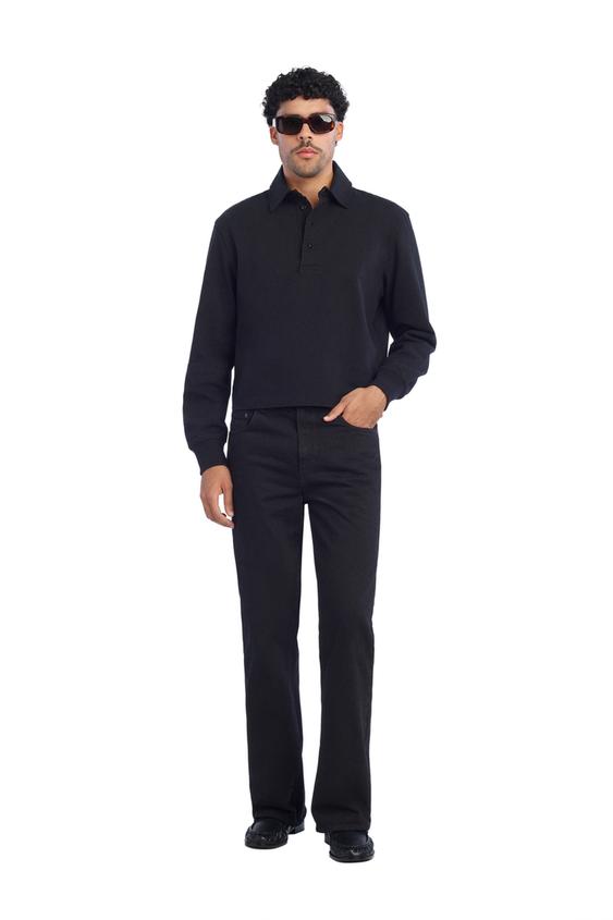 Zara FLARED FIT JEANS - Black - Image 0