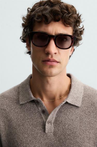 POLO PUNTO ESTRUCTURA CONTRASTE - Marrón de Zara