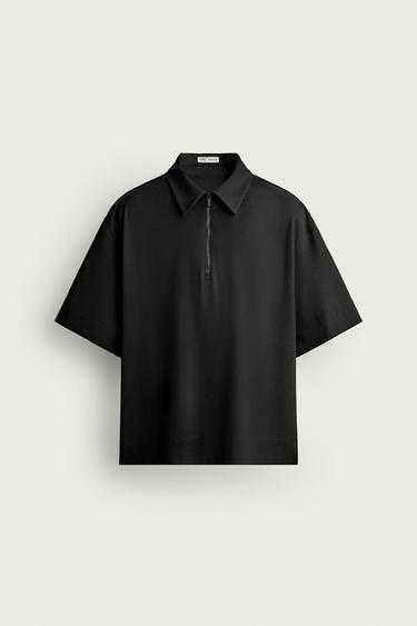 POLO TÉCNICO CREMALLERA - Negro de Zara