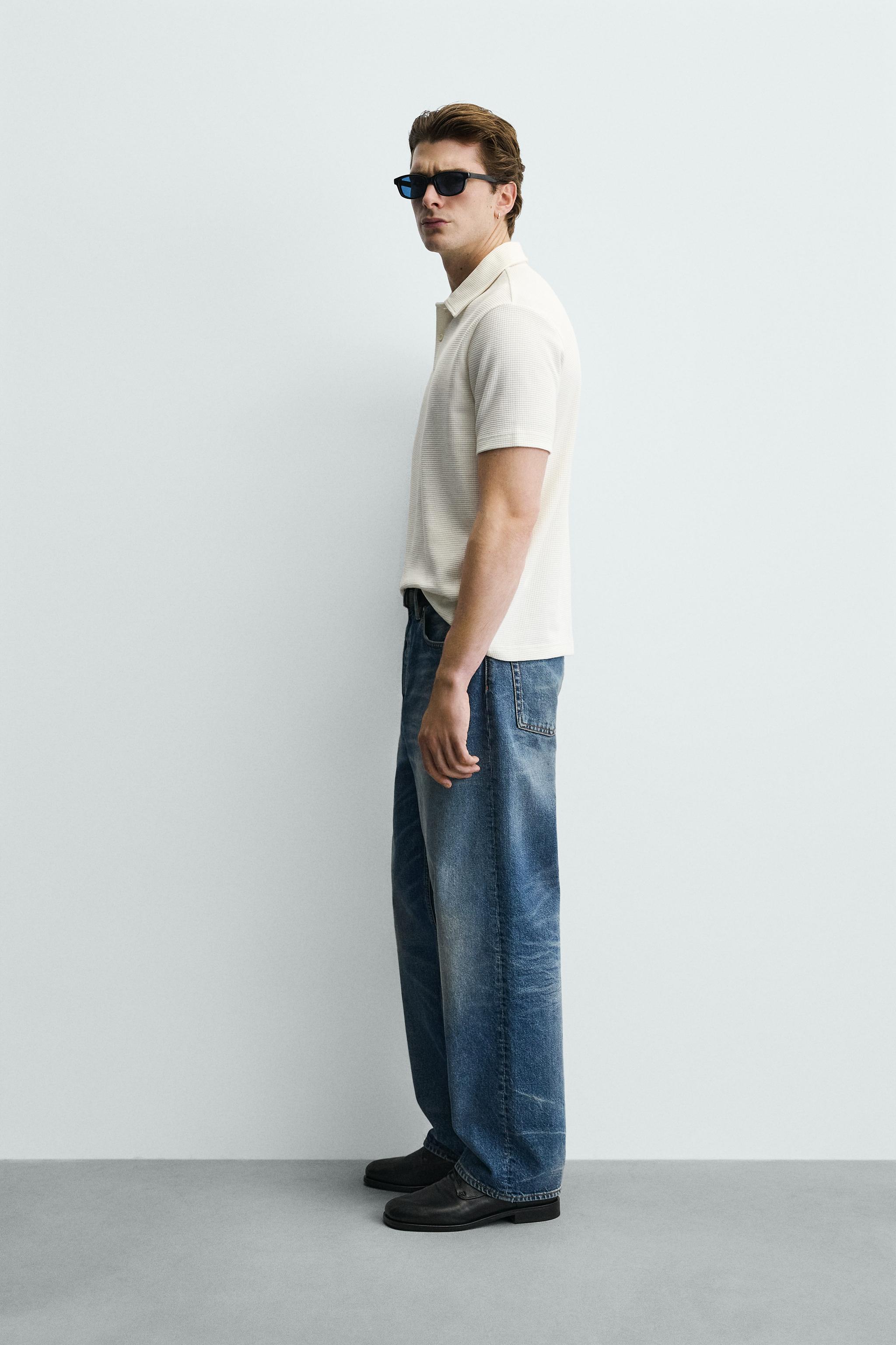 Мужские рубашки Zara WAFFLE TEXTURE POLO — фото 4