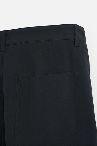 RELAXED FIT PLEATED TROUSERS - Navy blue by Zara - Image 8