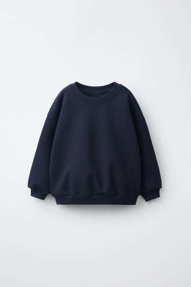 PLAIN PLUSH SWEATSHIRT - Navy blue by Zara