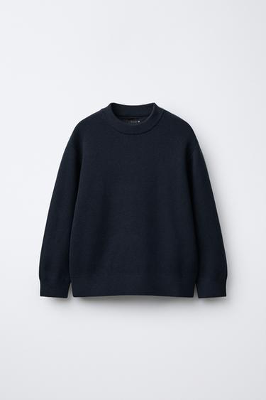 PLAIN KNIT JUMPER - Grey / Blue by Zara