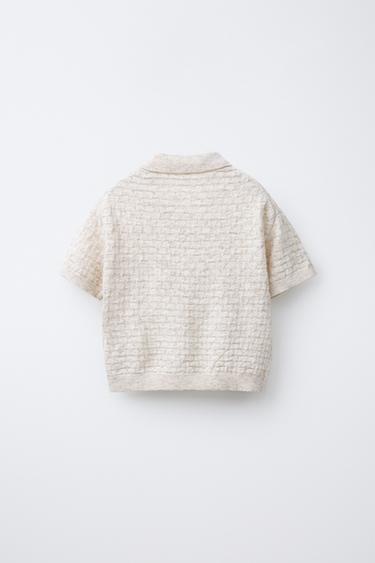 POLO TEXTURÉ - Beige clair de Zara - Image 1