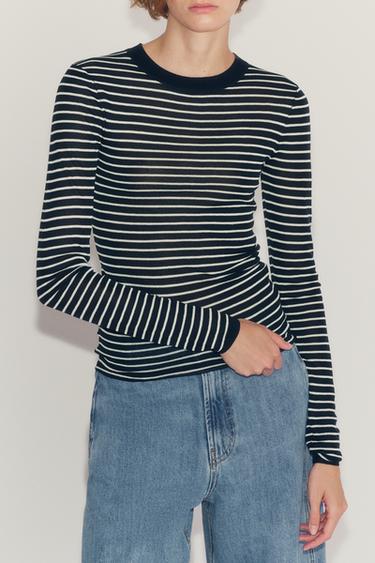 FINE STRIPED KNIT JUMPER - striped by Zara