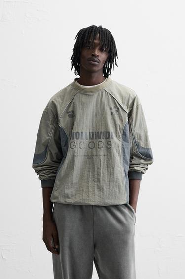 MOLETOM TÉCNICO COM ESTAMPADO REFLETOR - Cinza-antracito da Zara