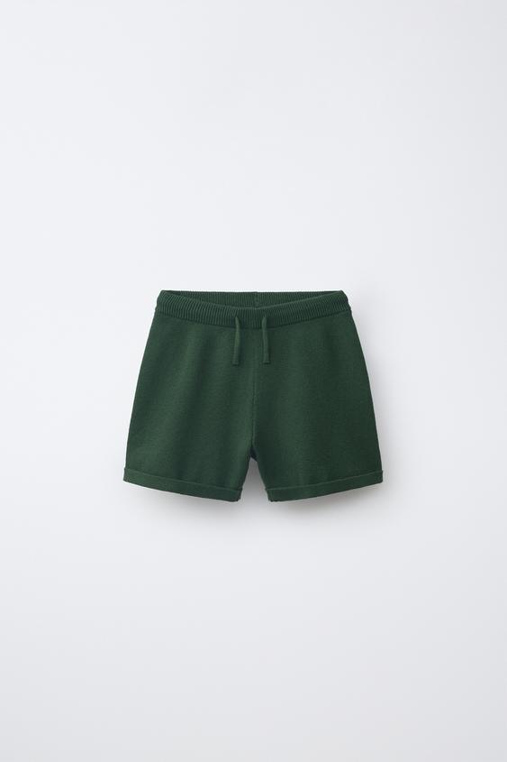 BERMUDA I STRIK - mørk grøn fra Zara - Billede 0