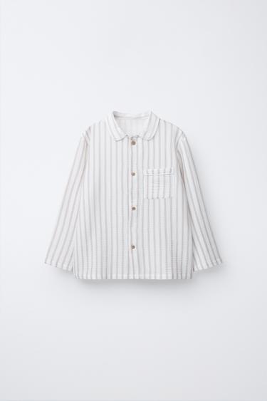 2-6 YEARS/ STRIPED TEXTURED PYJAMAS - Ecru by Zara - Image 1