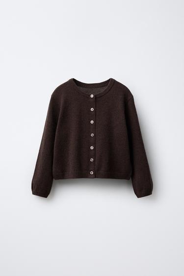 Zara 100% CASHMERE CARDIGAN - Chocolate - Image 0