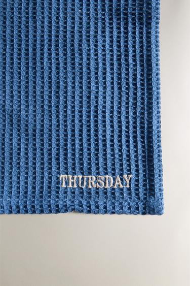WEEKLY TEA TOWEL (SET OF 7) - Blue by Zara - Image 1