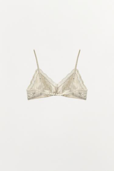 SILK BLEND LACE BRALETTE - Ecru by Zara - Image 4