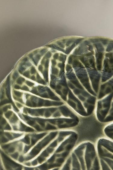 CABBAGE STONEWARE SIDE PLATE - Green by Zara - Image 4
