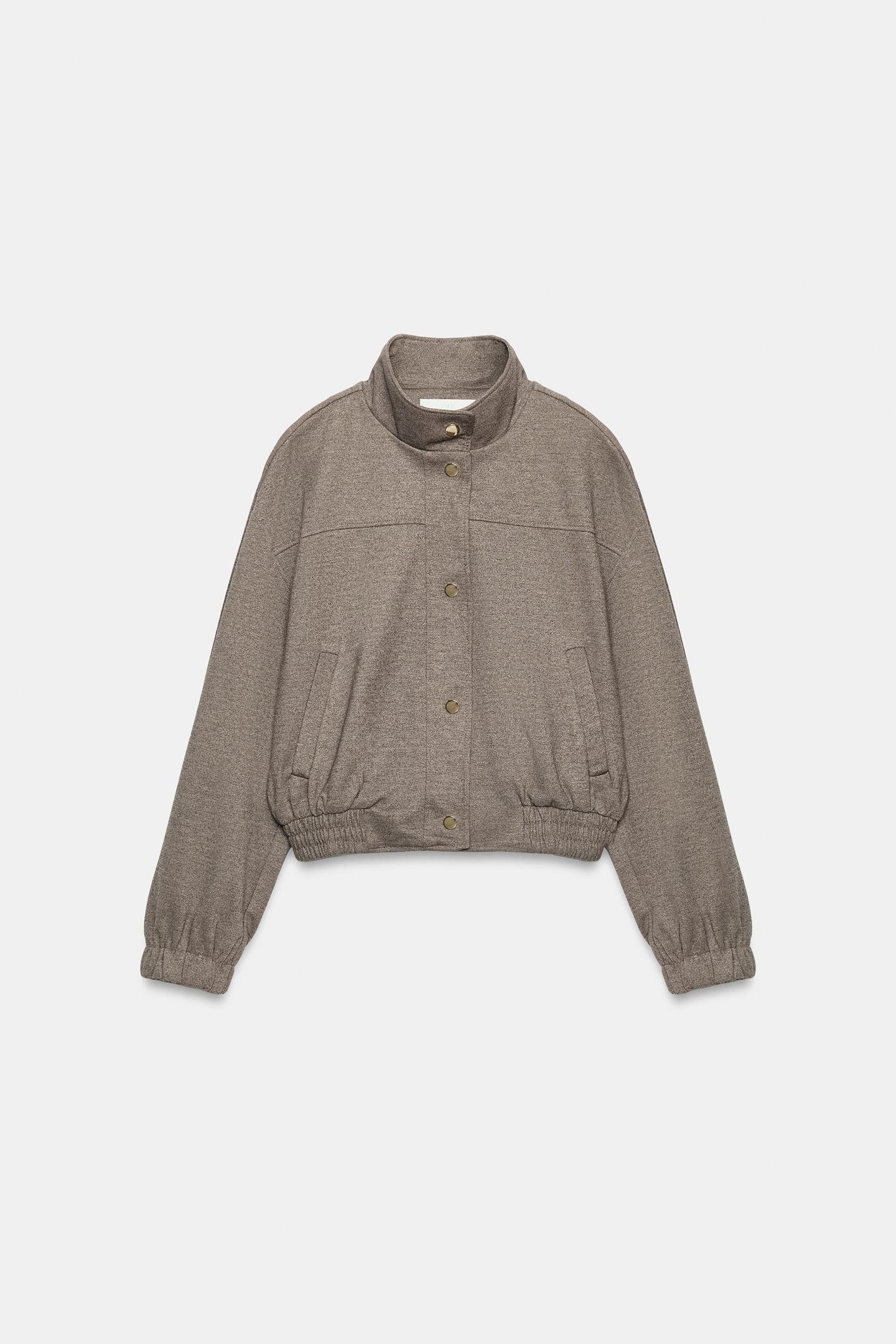 Женская куртка Zara Soft Bomber, цвет: Светлый коричневый — фото 6