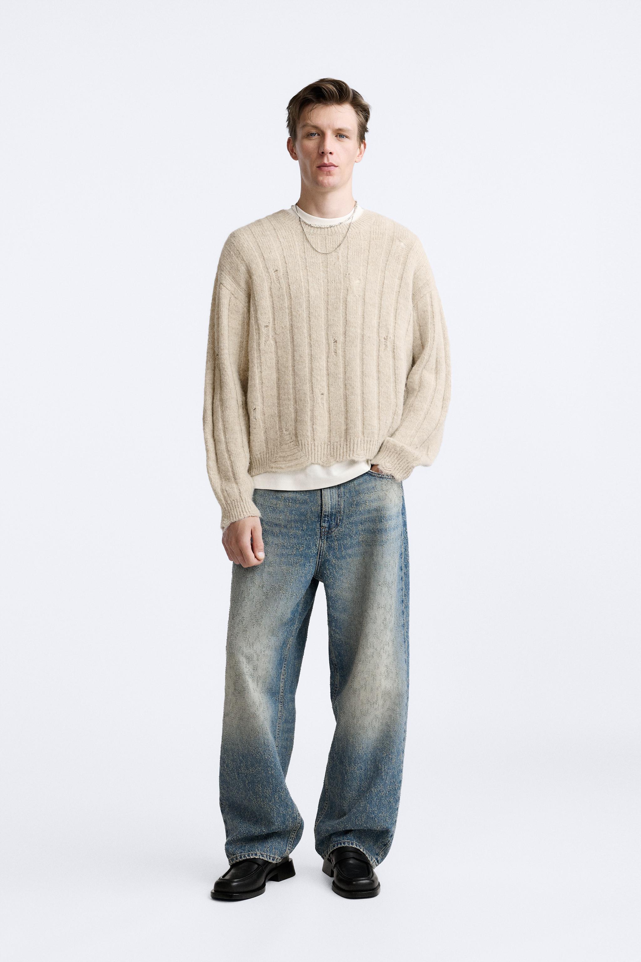 Zara textured sweatshirt top