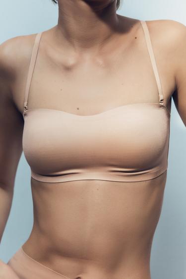 BANDEAU-BH MIT TRÄGERN AUS POLYAMID - Hellrosa  von Zara