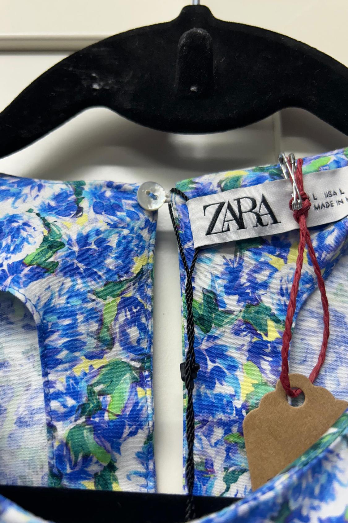 PRINTED BLOUSE WITH GATHERED DETAILS - Image 5