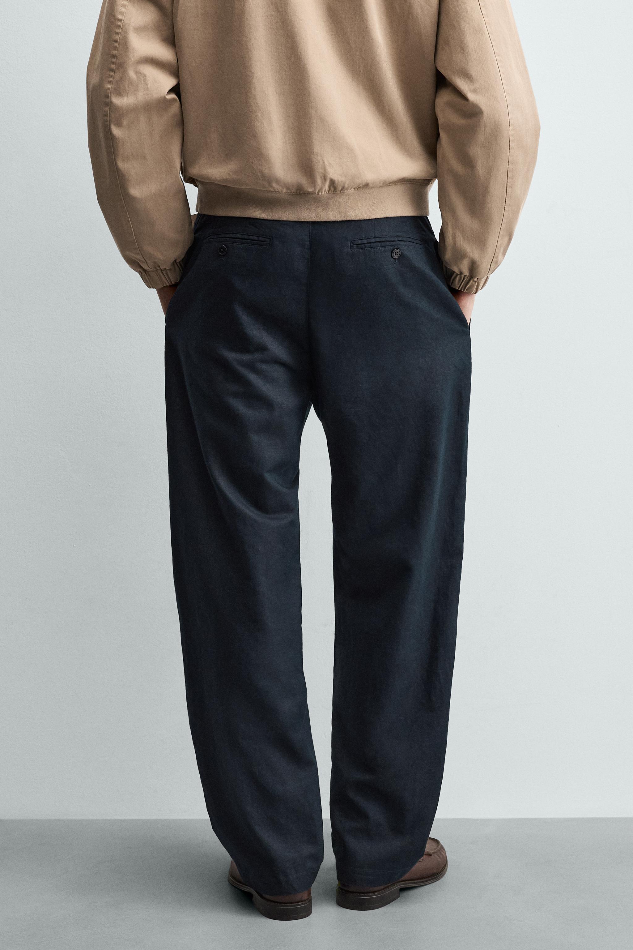 Zara KENEVİR-PAMUK RELAXED FIT PANTOLON görsel 3