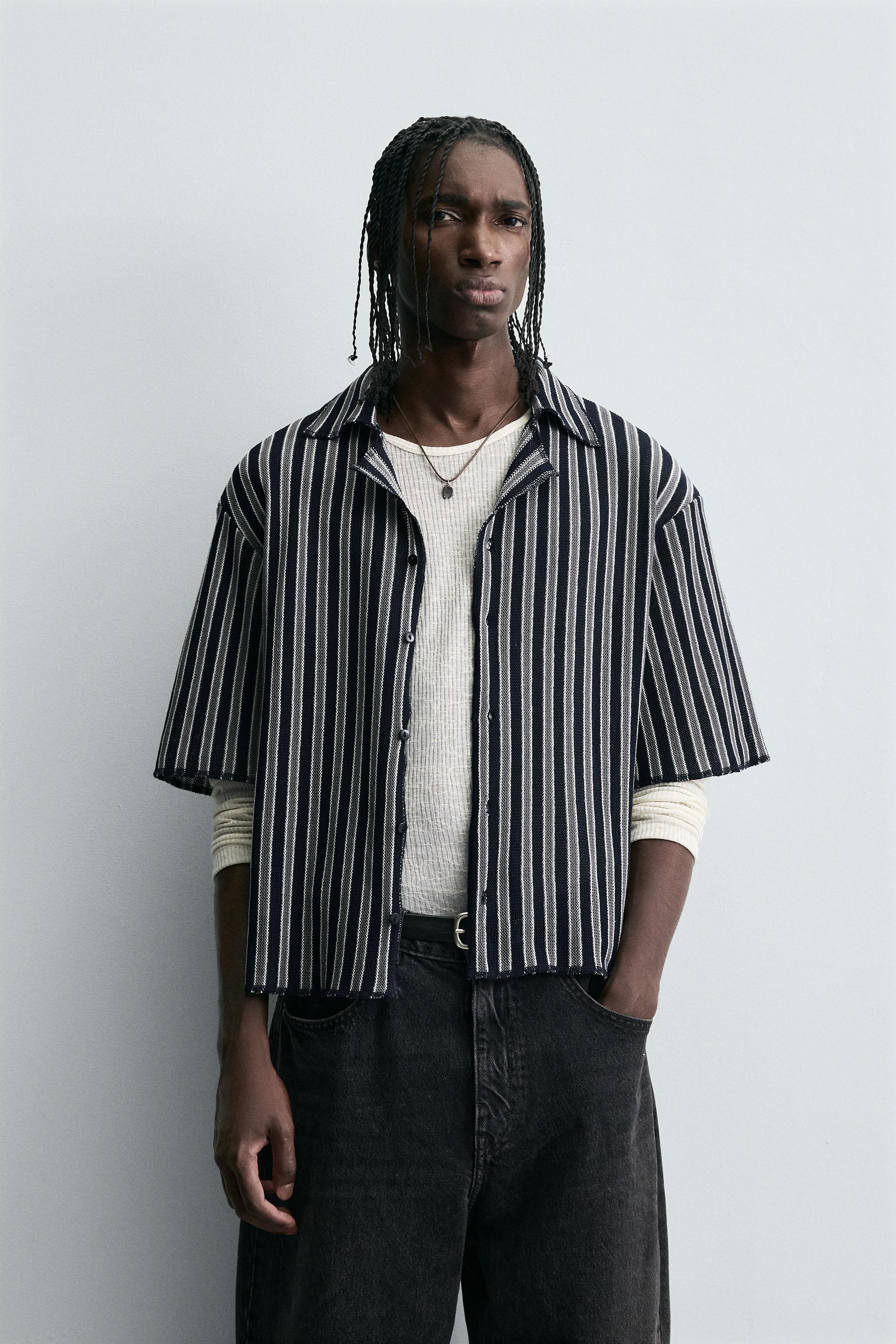 ★ドイツ発*ZARA*新作*OPENメッシュテクスチャー半袖シャツ/BH★ ZARA ホワイト メッシュ 半袖シャツ - メルカリ