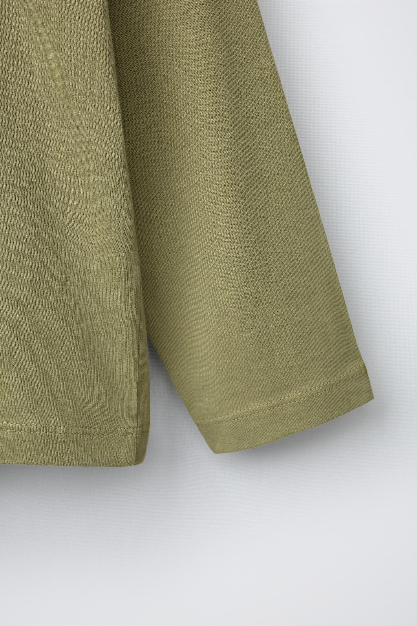 Детская футболка Zara Text Print, цвет: Хаки — фото 4