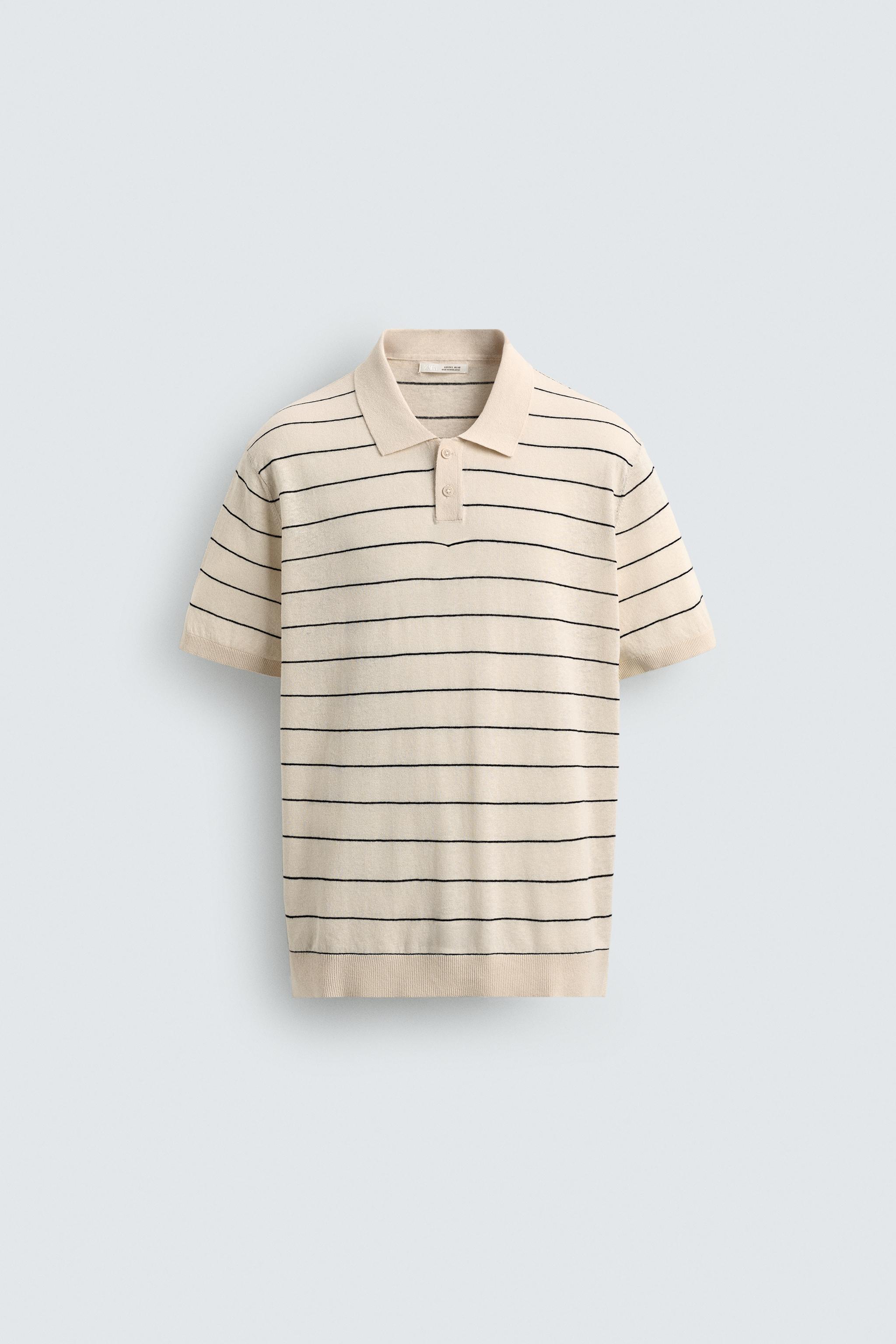POLO EN MAILLE LIN - COTON À RAYURES