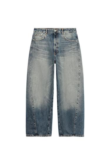 Zara TRF HIGH-WAIST BALLOON JEANS - Faded blue