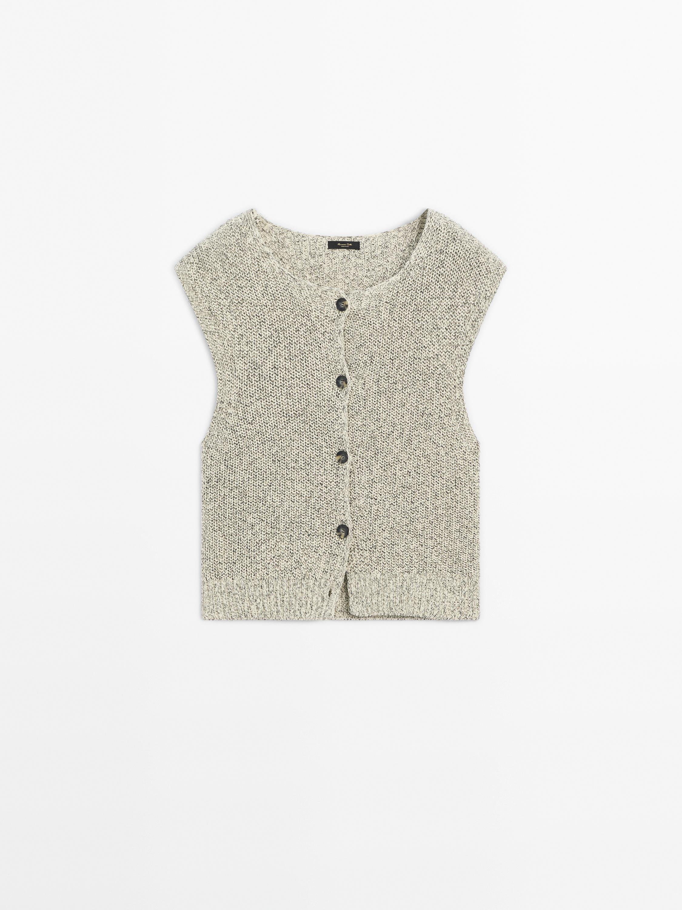 100% cotton purl knit vest