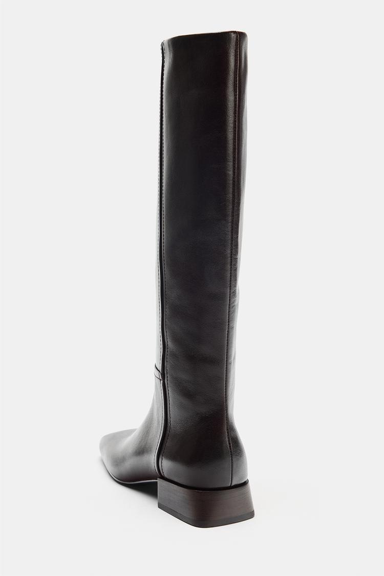 Botas de cuero de edición limitada con punta cuadrada 7