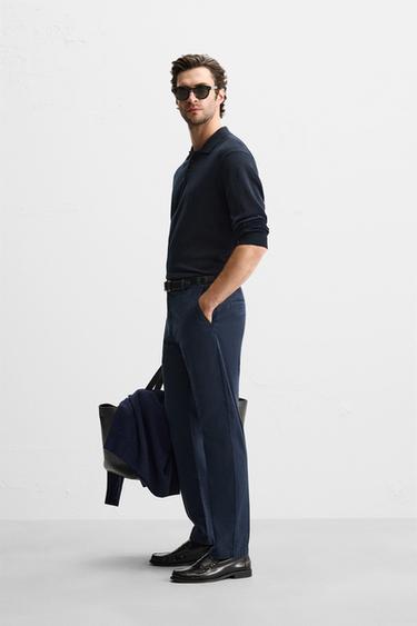 PANTALON CHINO COUPE ÉTROITE - Bleu marine de Zara - Image 3