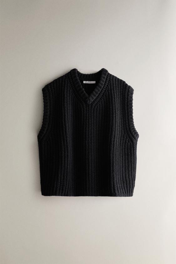 KNIT VEST - Dark grey by Zara - Image 0
