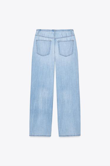 TRF PYJAMA-STYLE DENIM TROUSERS - Blue by Zara - Image 6