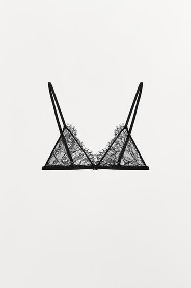 SOUTIEN-GORGE TRIANGLE EN DENTELLE - Noir de Zara