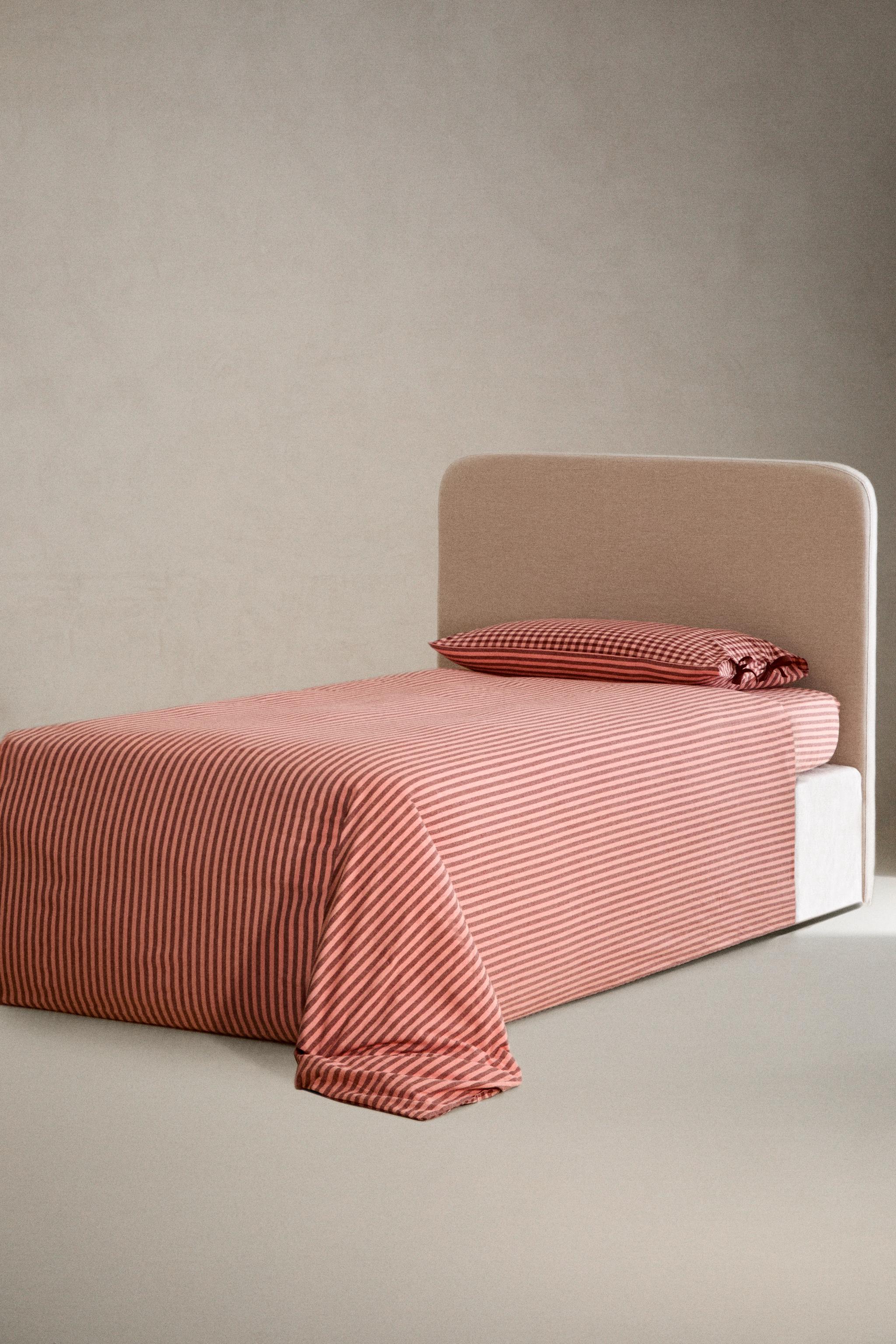 REVERSIBLE FLANNEL COTTON KIDS DUVET COVER — Pink